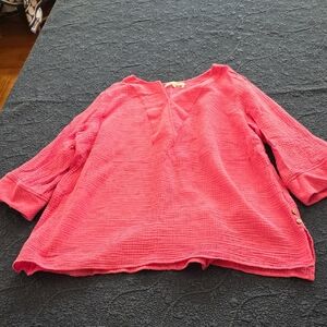 Foxcroft Pink Cotton Smock Top - 22W